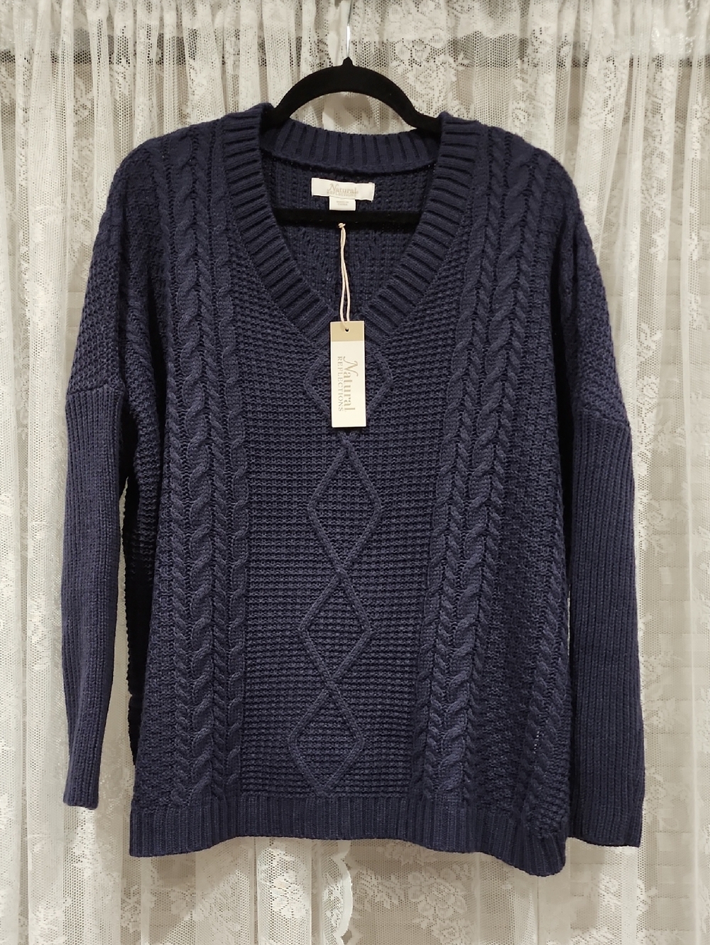 NWT NATURAL REFLECTIONS "CABINSIDE CABLE SWEATER"